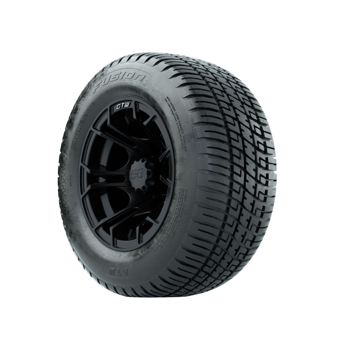 GTW Spyder Matte Black 10 in Wheels with 205/50-10 Fusion Street Tires Full Set