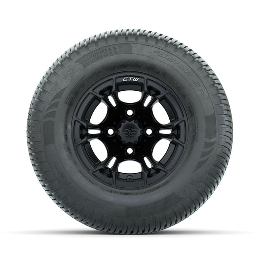 GTW Spyder Matte Black 10 in Wheels with 205/65-R10 Fusion SR Steel Belted Radial Tires Full Set