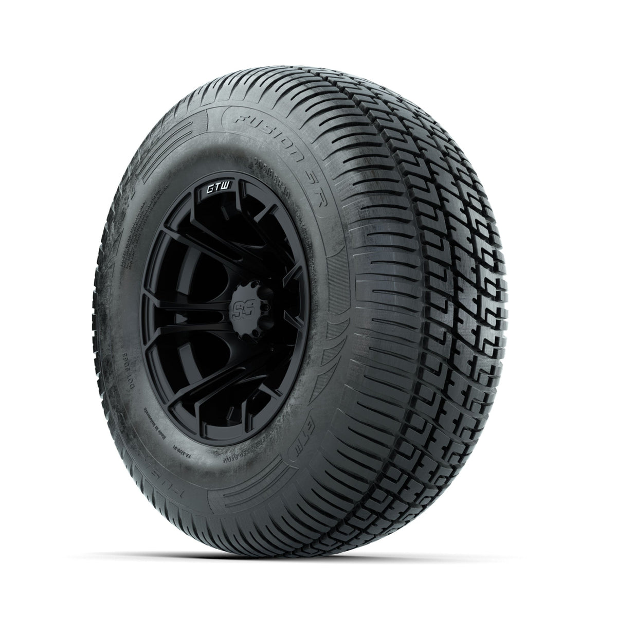 GTW Spyder Matte Black 10 in Wheels with 205/65-R10 Fusion SR Steel Belted Radial Tires Full Set