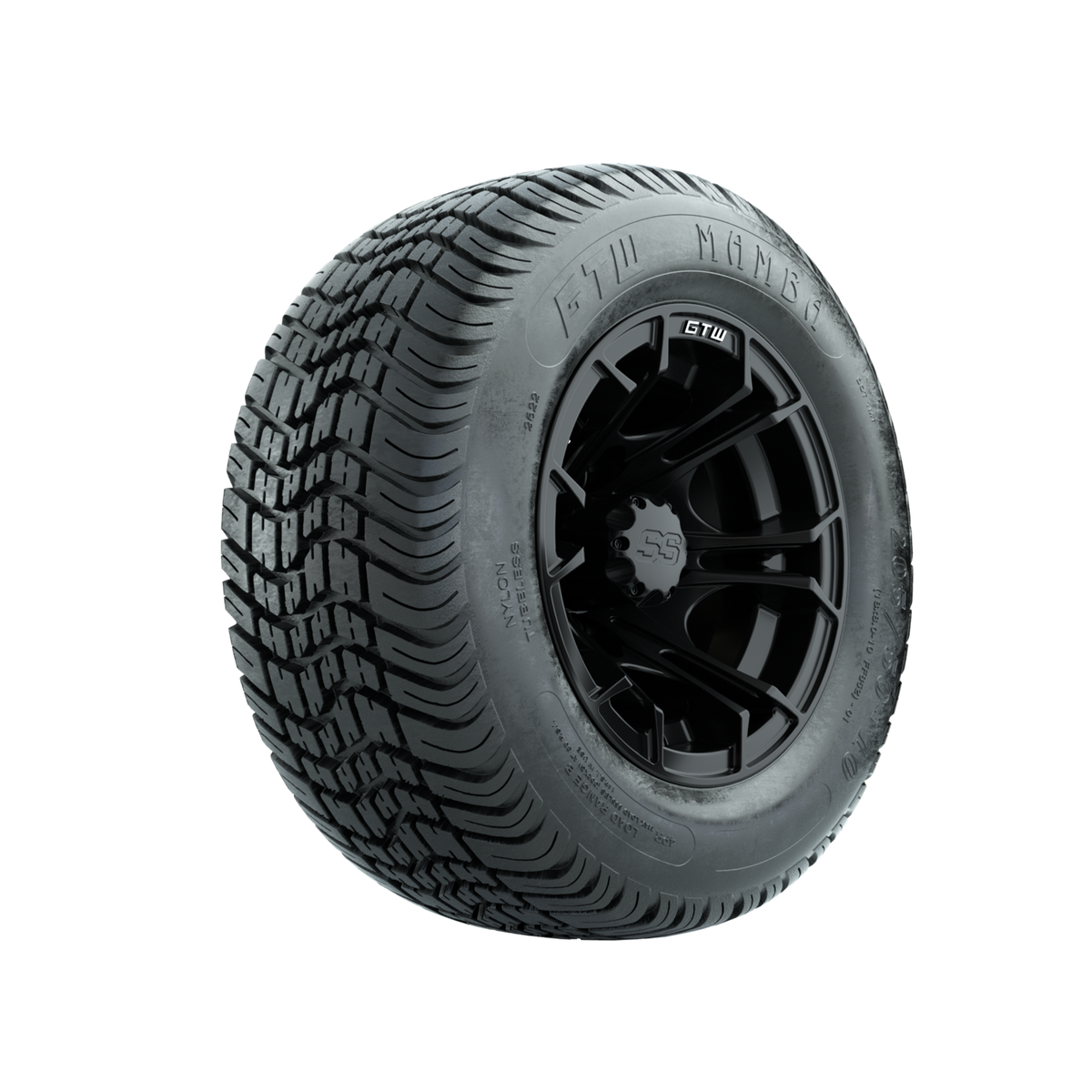 GTW Spyder Matte Black 10 in Wheels with 205/50-10 Mamba Street Tires Full Set