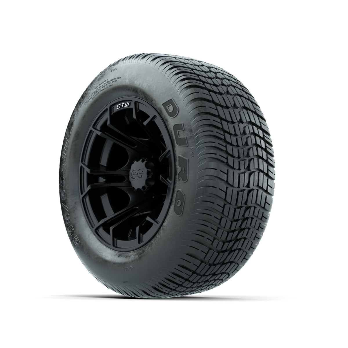 GTW Spyder Matte Black 10 in Wheels with 205/50-10 Duro Low-profile Tires Full Set