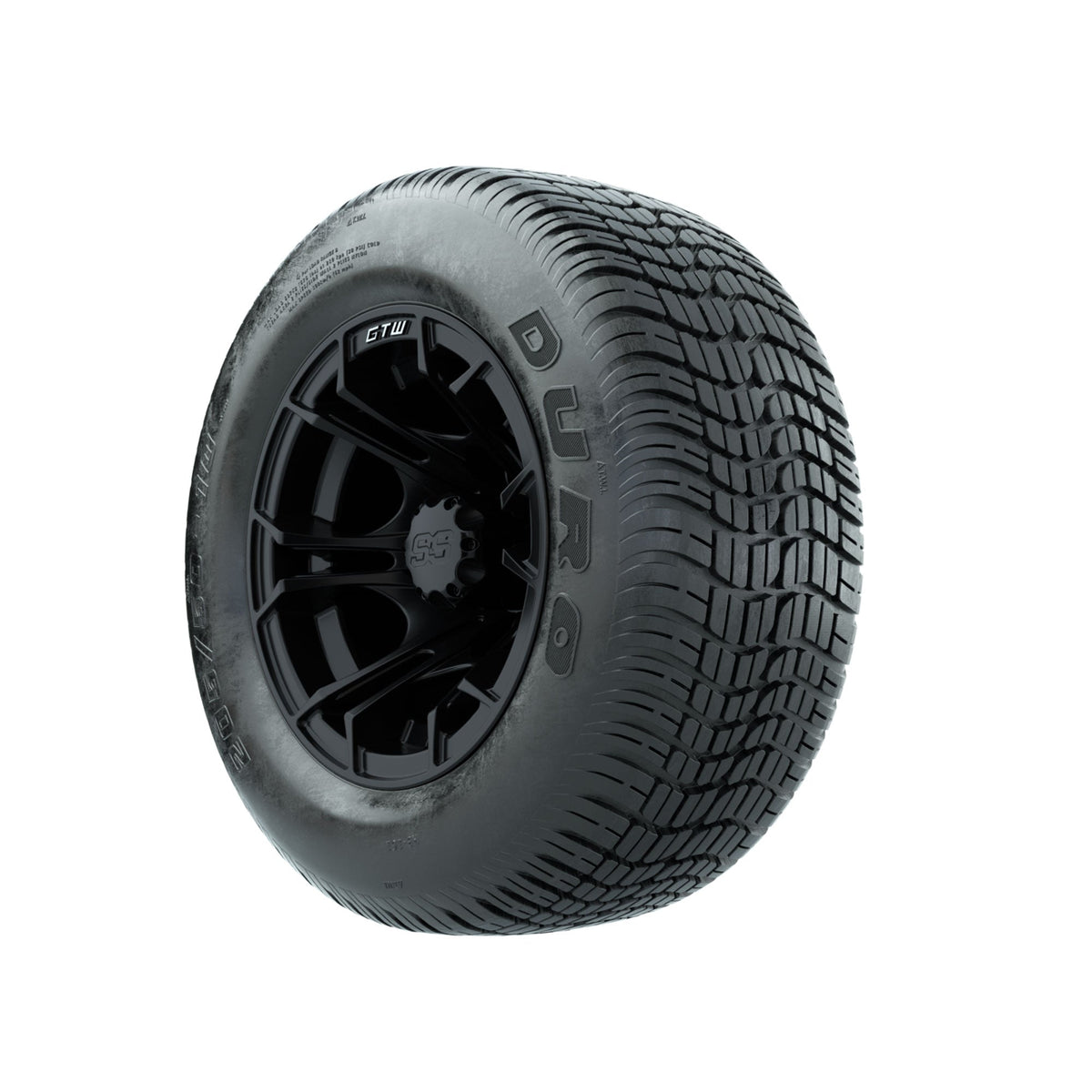 GTW Spyder Matte Black 10 in Wheels with 205/50-10 Duro Low-profile Tires Full Set
