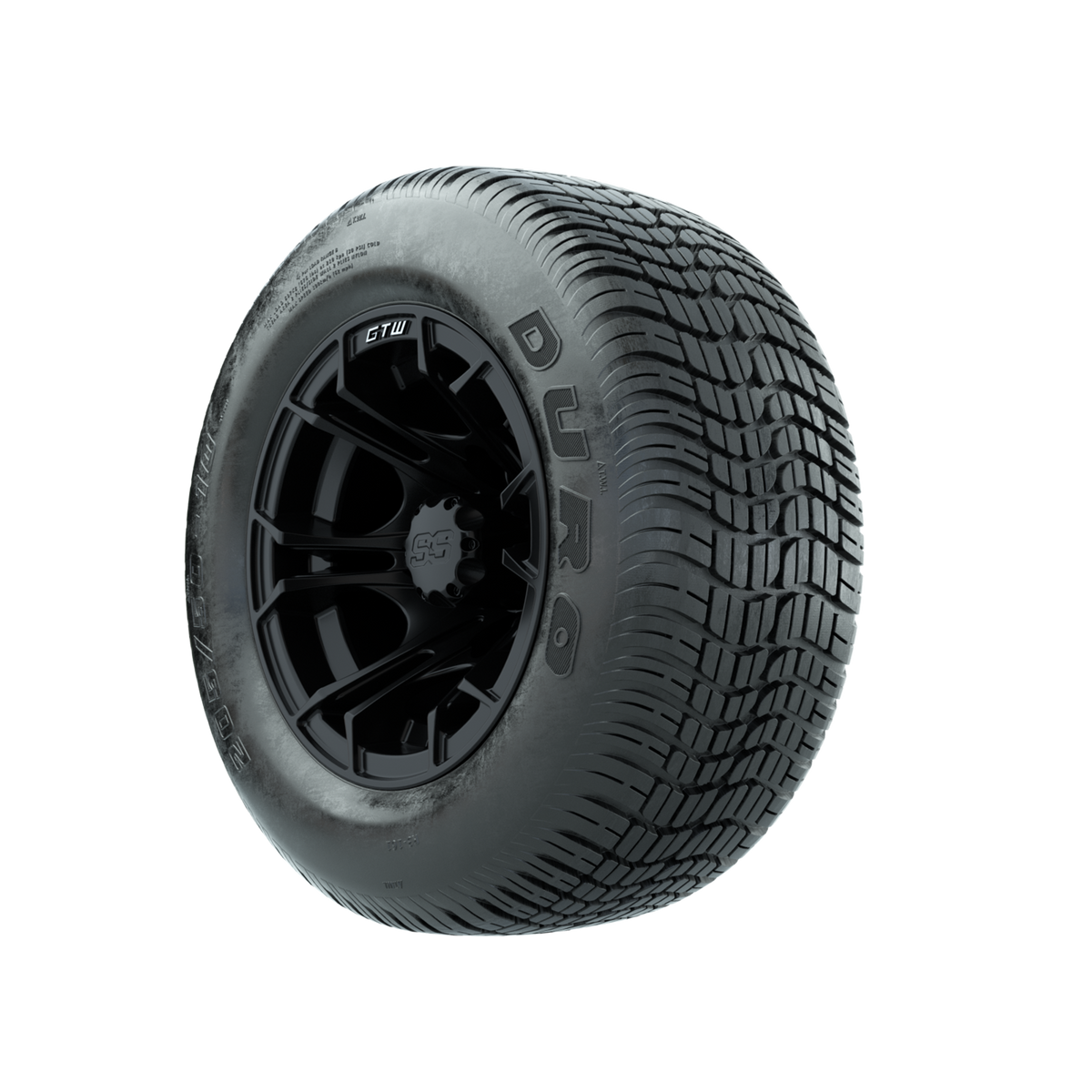 GTW Spyder Matte Black 10 in Wheels with 205/50-10 Duro Low-profile Tires Full Set