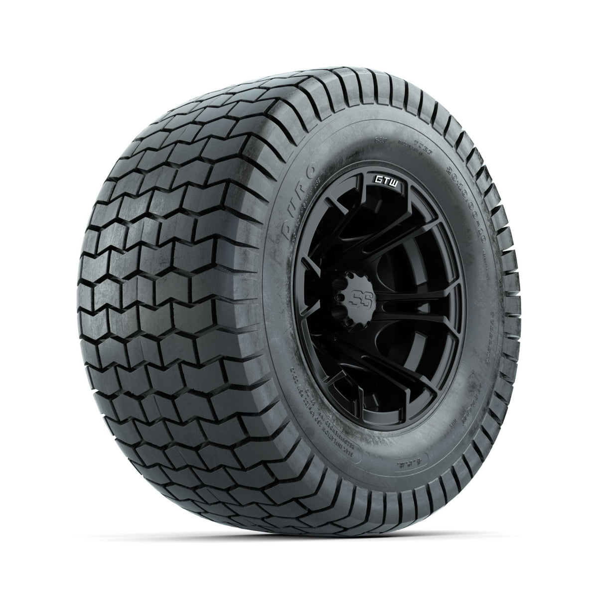 GTW Spyder Matte Black 10 in Wheels with 20x10-10 Duro Soft Street Tires Full Set