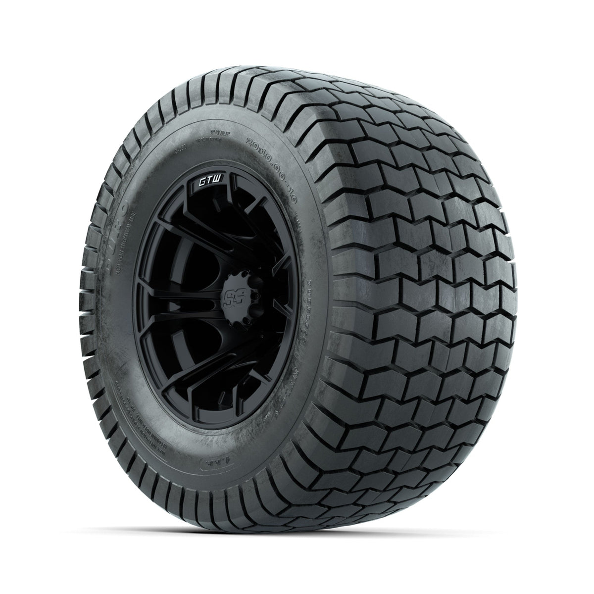 GTW Spyder Matte Black 10 in Wheels with 20x10-10 Duro Soft Street Tires Full Set