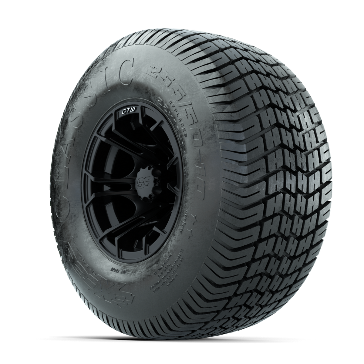 GTW Spyder Matte Black 10 in Wheels with 22x11-10 Excel Classic Street Tires Full Set