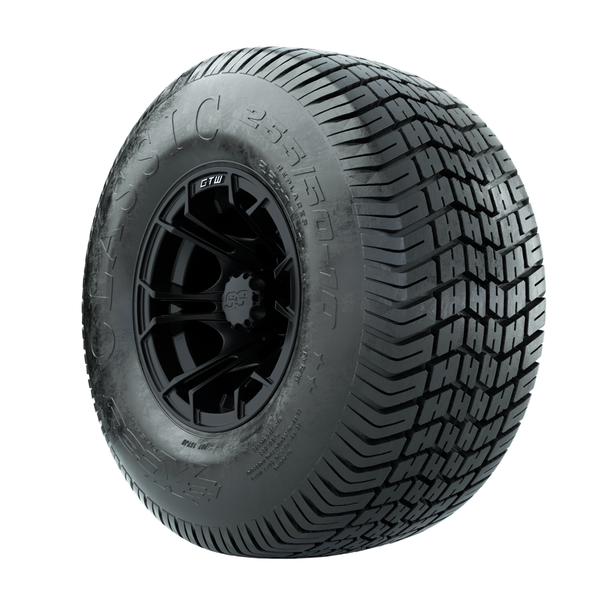 GTW Spyder Matte Black 10 in Wheels with 22x11-10 Excel Classic Street Tires Full Set