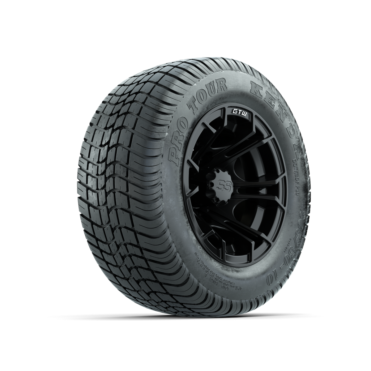 GTW Spyder Matte Black 10 in Wheels with 205/50-10 Kenda Pro Tour Low-profile Tires Full Set