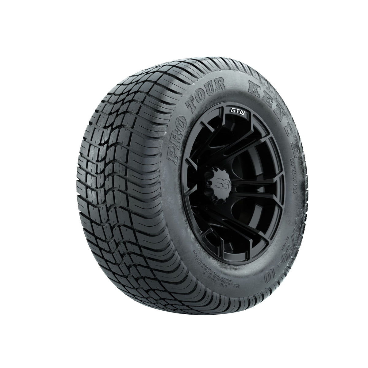 GTW Spyder Matte Black 10 in Wheels with 205/50-10 Kenda Pro Tour Low-profile Tires Full Set