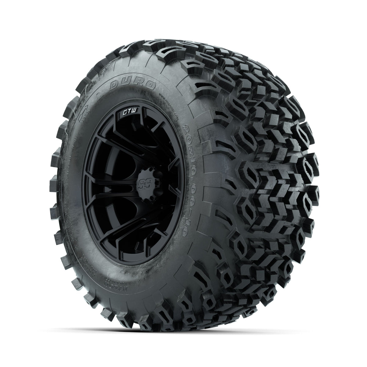 GTW Spyder Matte Black 10 in Wheels with 20x10-10 Duro Desert All Terrain Tires Full Set
