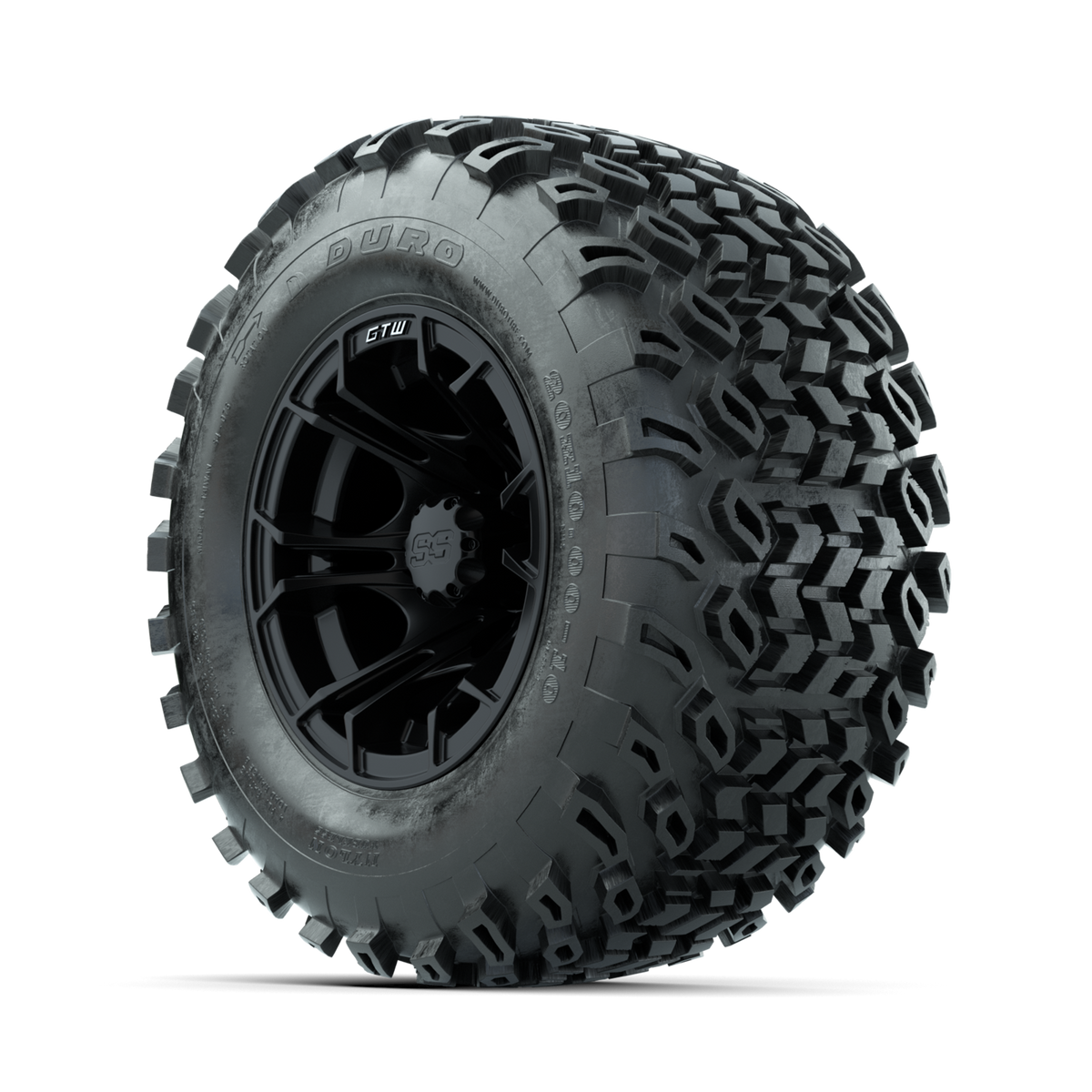 GTW Spyder Matte Black 10 in Wheels with 20x10-10 Duro Desert All Terrain Tires Full Set
