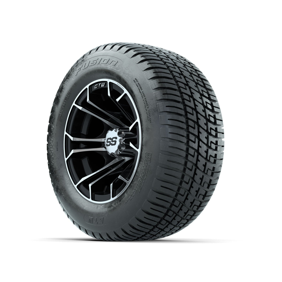 GTW Spyder Machined/Black 10 in Wheels with 205/50-10 Fusion Street Tires Full Set