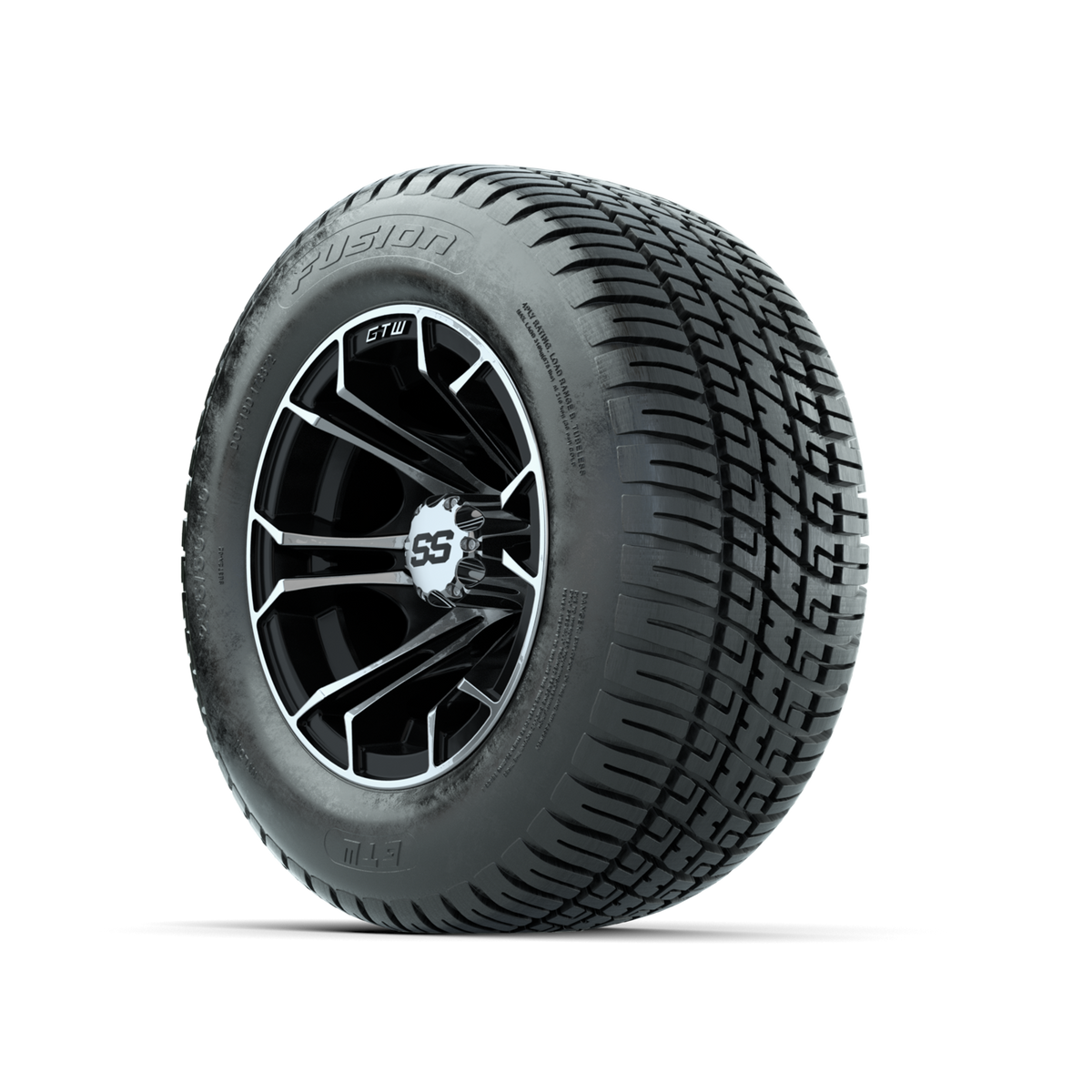 GTW Spyder Machined/Black 10 in Wheels with 205/50-10 Fusion Street Tires Full Set