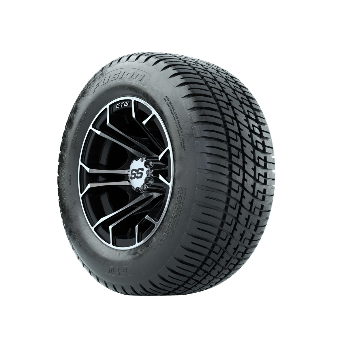 GTW Spyder Machined/Black 10 in Wheels with 205/50-10 Fusion Street Tires Full Set