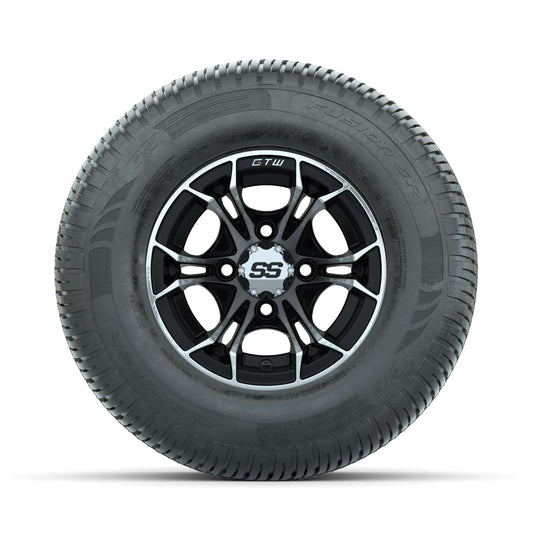 GTW Spyder Machined/Black 10 in Wheels with 205/65-R10 Fusion SR Steel Belted Radial Tires Full Set