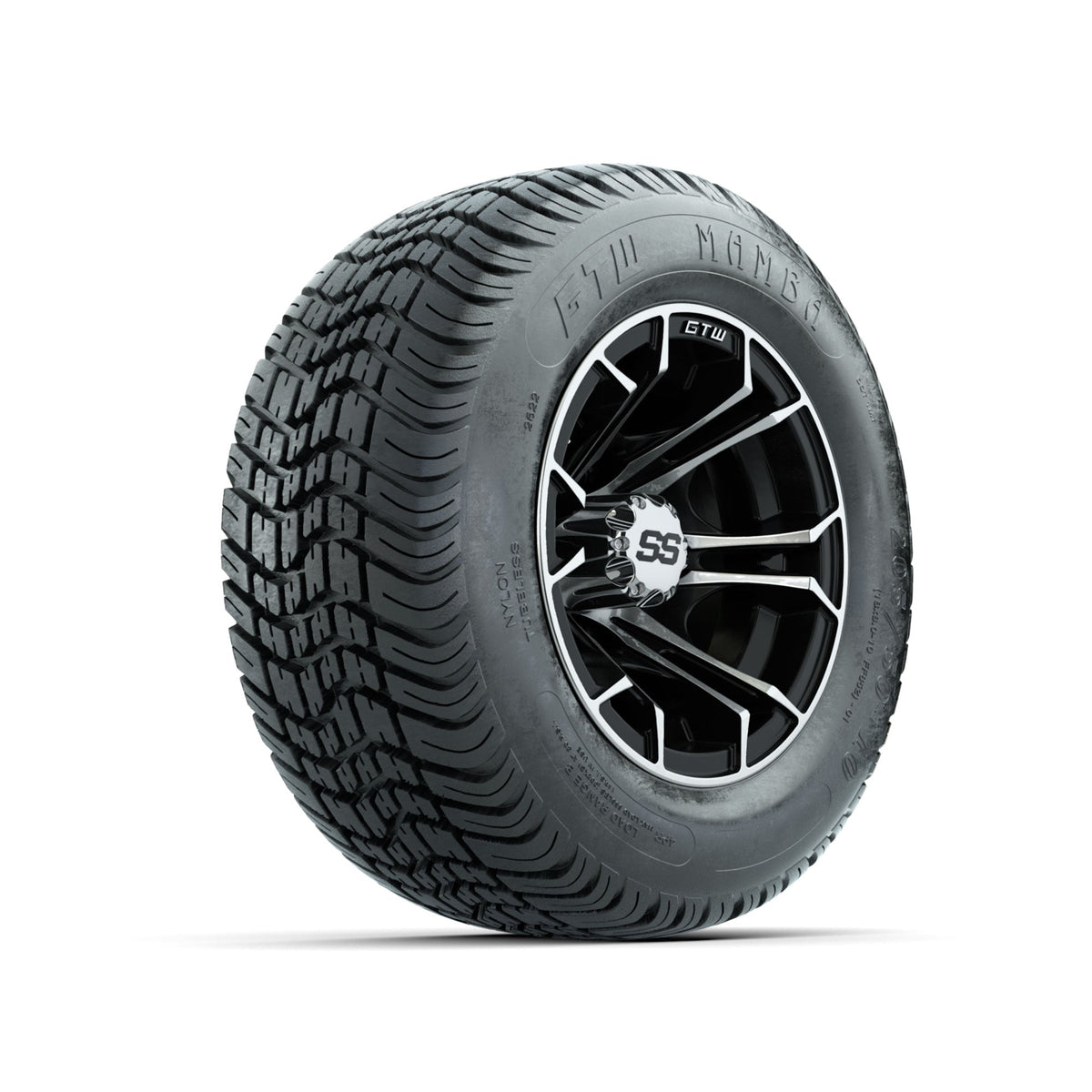 GTW Spyder Machined/Black 10 in Wheels with 205/50-10 Mamba Street Tires Full Set