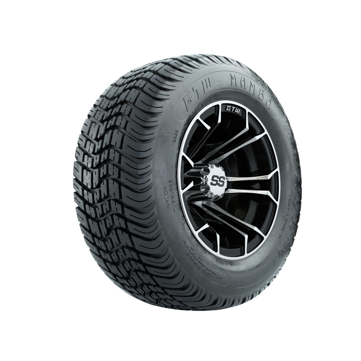 GTW Spyder Machined/Black 10 in Wheels with 205/50-10 Mamba Street Tires Full Set