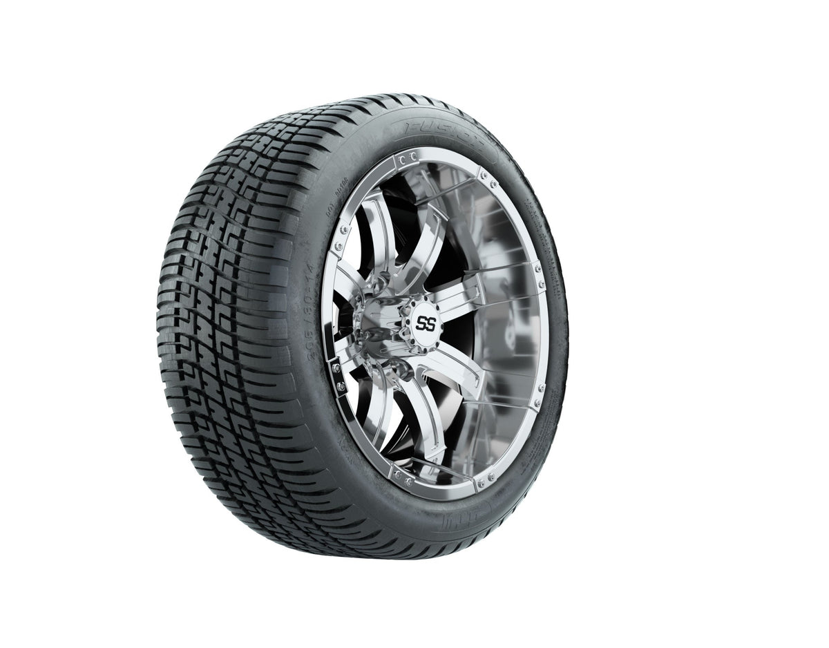Set of (4) GTW 14 inch Tempest Wheels on Lo-Profile Fusion Tires