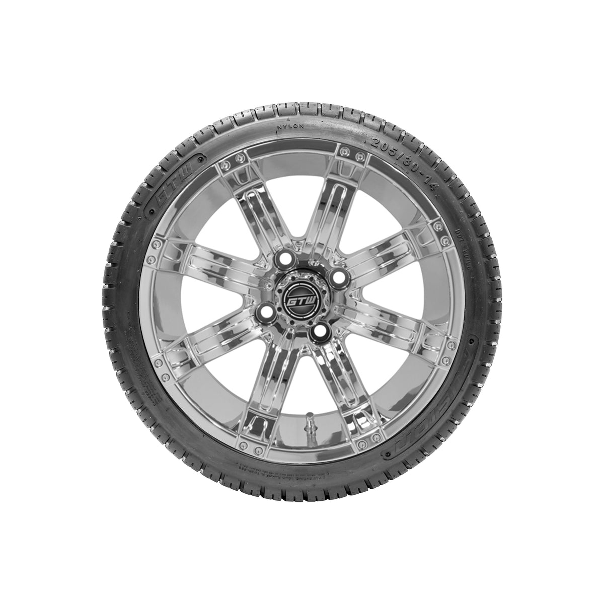 Set of (4) GTW 14 inch Tempest Wheels on Lo-Profile Fusion Tires