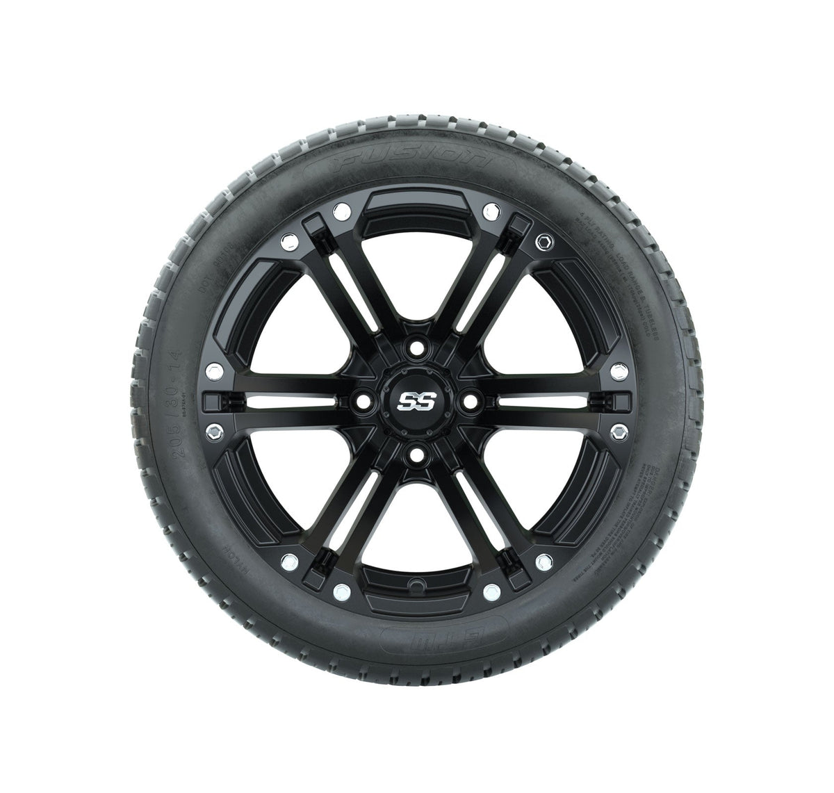 Set of (4) 14" GTW Matte Black Specter Wheels On Lo-Pro Tires