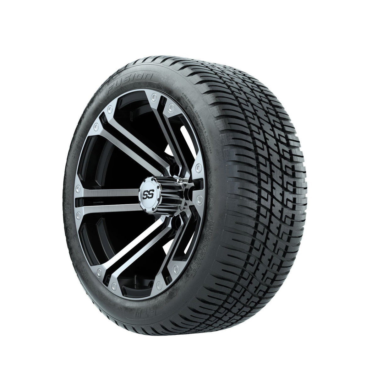 Set of (4) 14" GTW Machined/Black Specter Wheels On Lo-Pro Tires