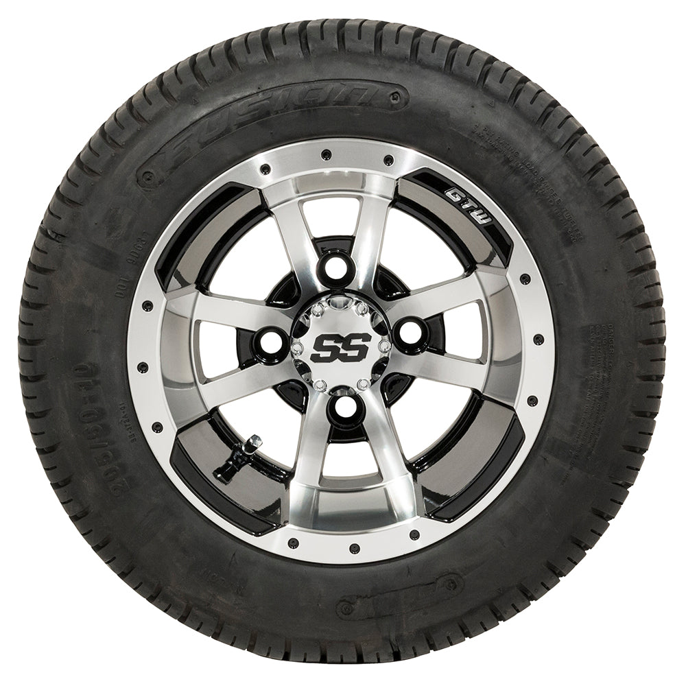 Set of (4) 10" GTW Storm Trooper Wheels on GTW Fusion Street Tires