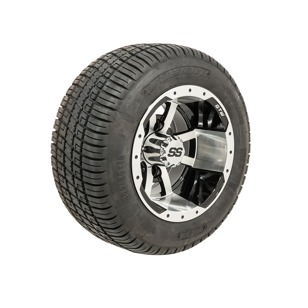 Set of (4) 10" GTW Storm Trooper Wheels on GTW Fusion Street Tires