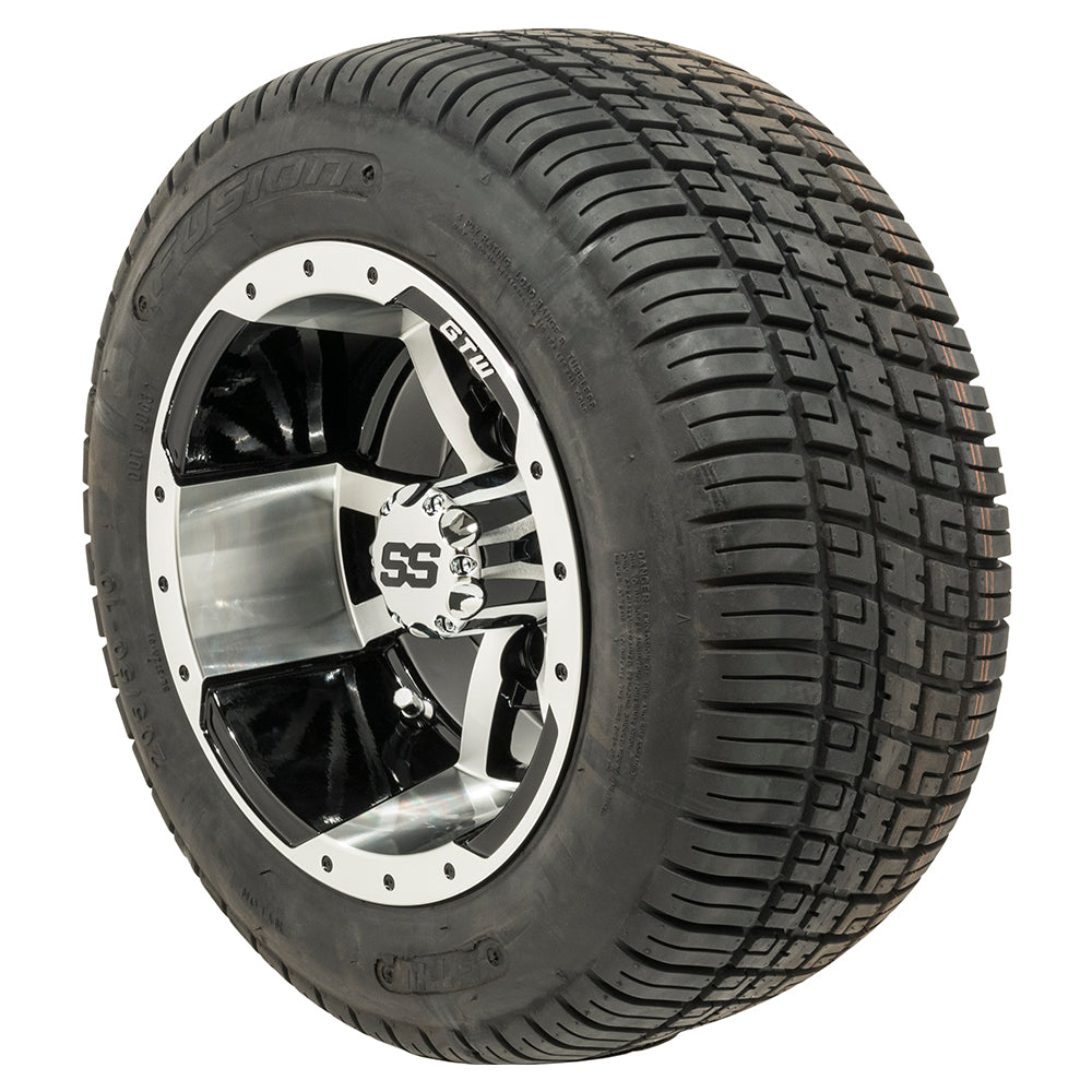 Set of (4) 10" GTW Storm Trooper Wheels on GTW Fusion Street Tires