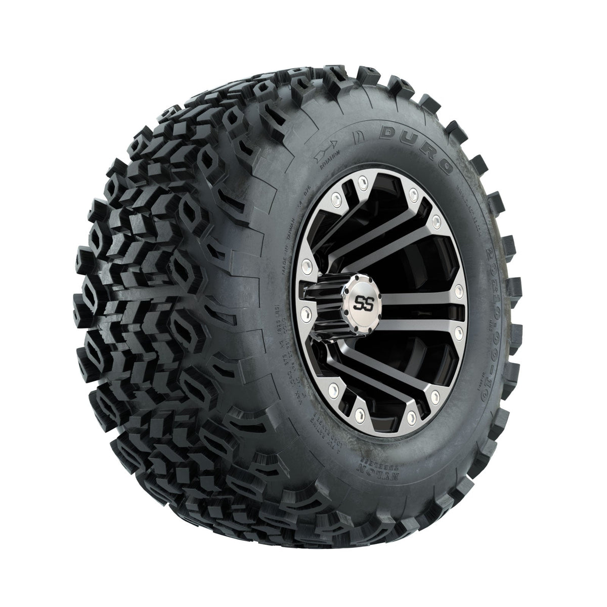 10" GTW Specter Black and Machined Wheels with 20" Duro All-Terrain Tires Set of 4