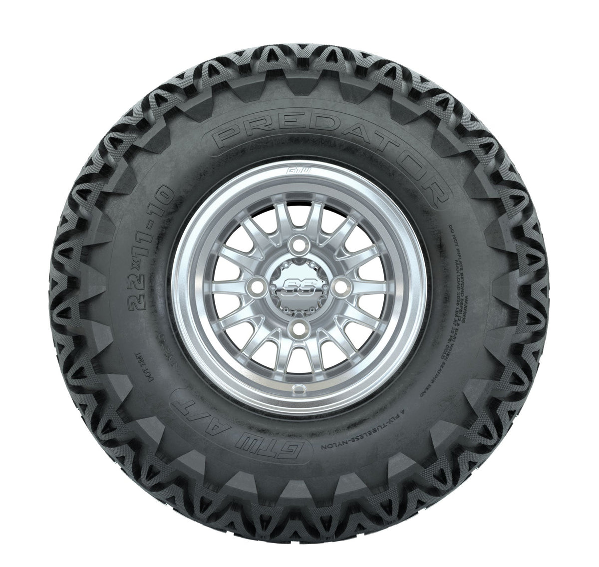 GTW Medusa Silver & Machined 10" / 22x10-10 Predator A/T