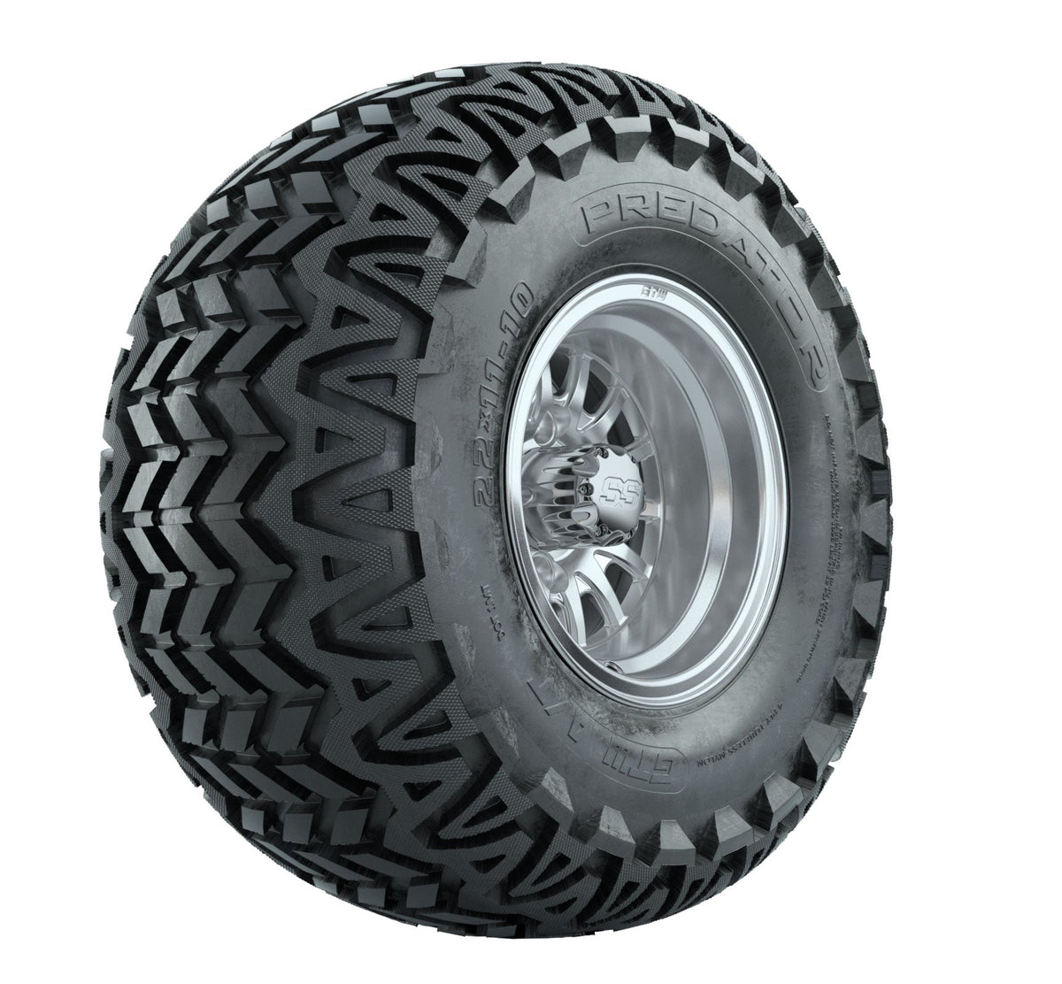GTW Medusa Silver & Machined 10" / 22x10-10 Predator A/T