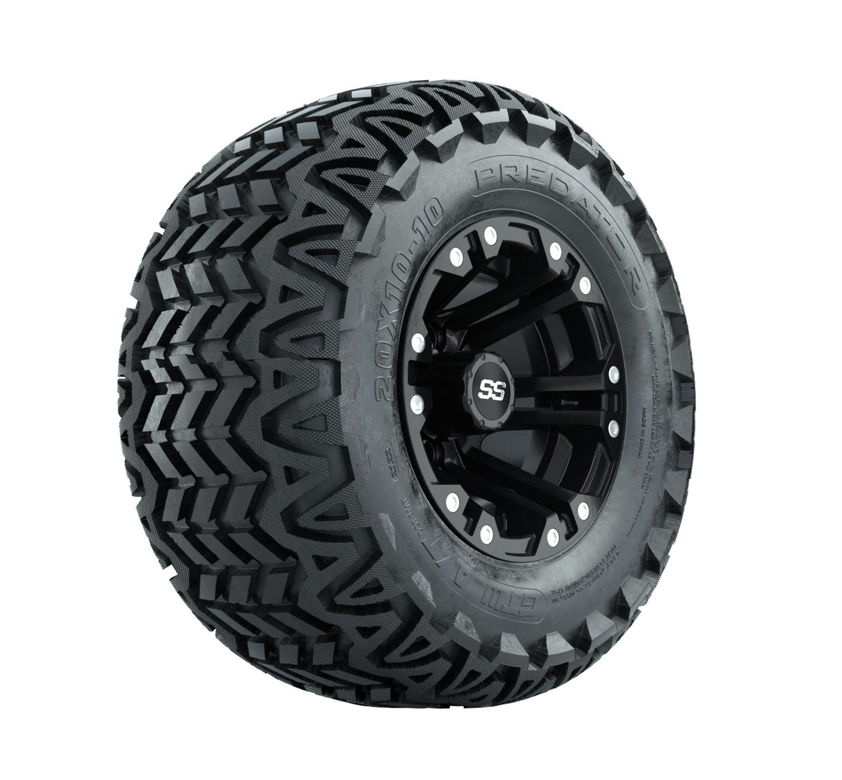 Specter Matte Black Wheels and A-T Tires - 10 Inch