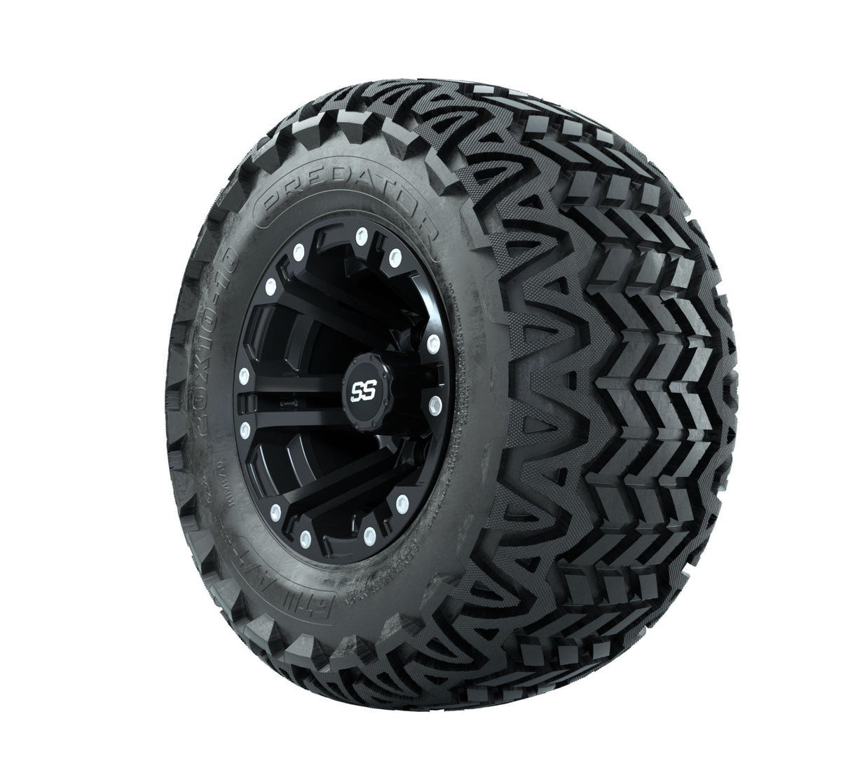 Specter Matte Black Wheels and A-T Tires - 10 Inch