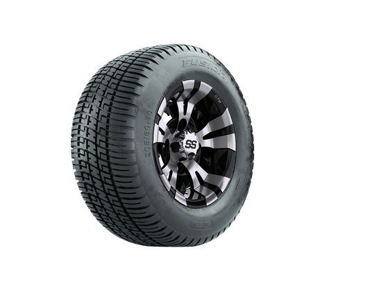 GTW Vampire Black/Machined 10" Wheels & 205/50-10 Fusion Street Tires – Set of 4