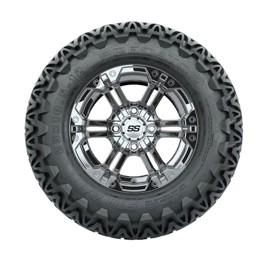 GTW Specter 12" Chrome Wheels with 23" Predator A/T Tires — Set of 4