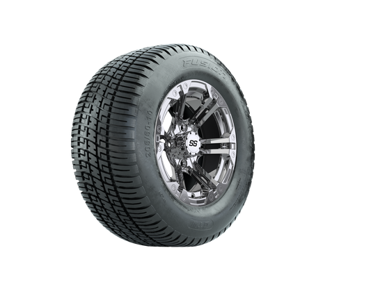 GTW Specter 12" Chrome Wheels with 18" Mamba DOT Street Tires — Set of 4
