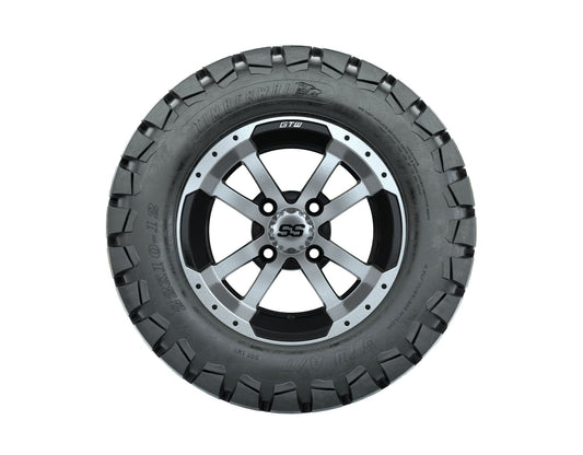GTW Storm Trooper 12" Black & Machined Wheels with 22" Timberwolf A/T Tires — Set of 4