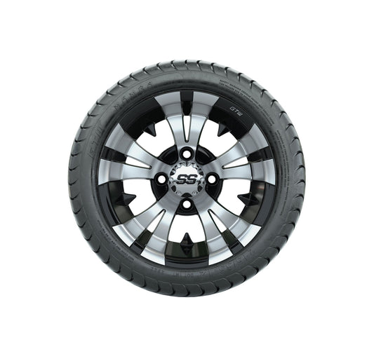 GTW Vampire 12" Black & Machined Wheels with 18" Mamba DOT Street Tires — Set of 4