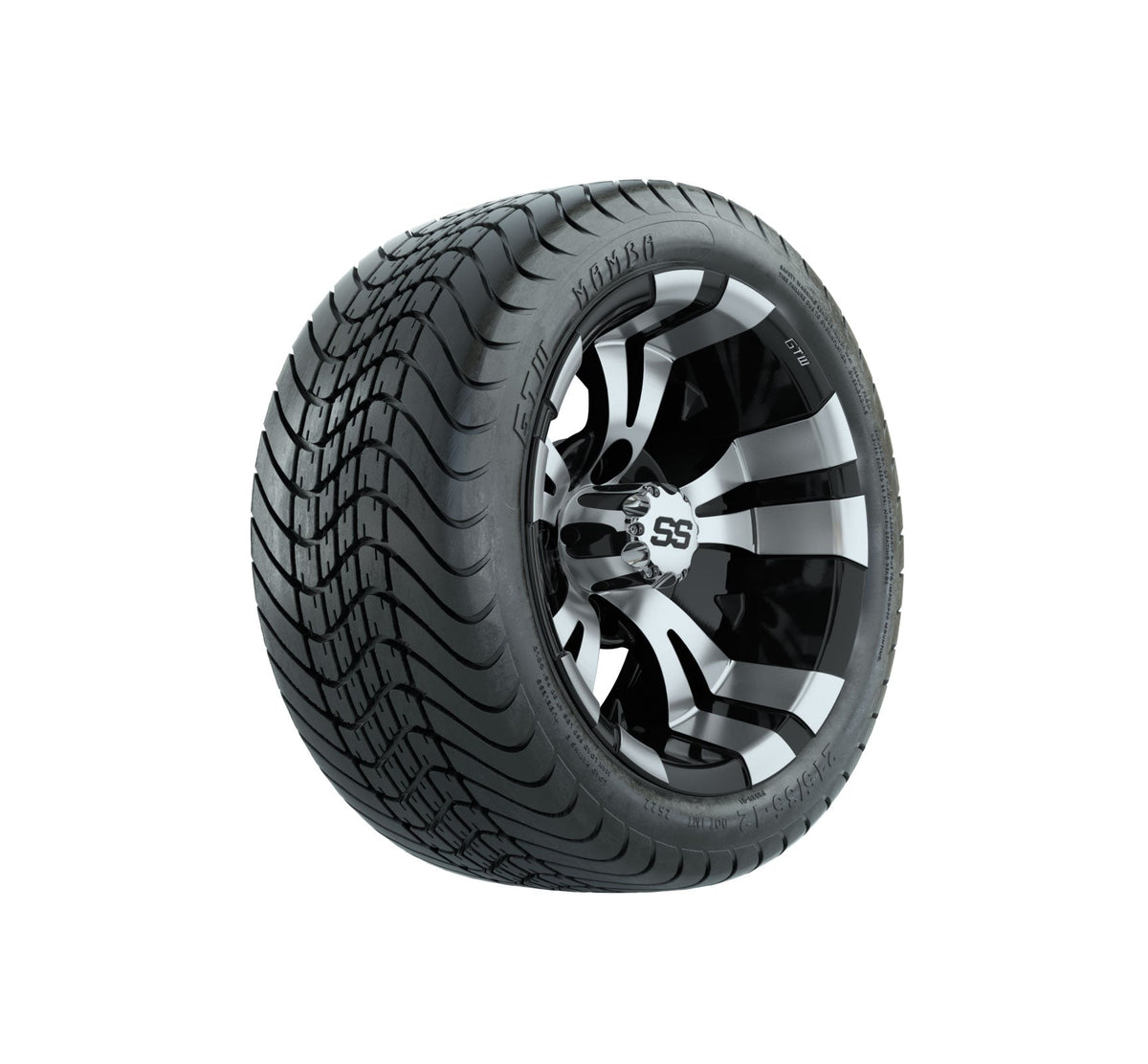 GTW Vampire 12" Black & Machined Wheels with 18" Mamba DOT Street Tires — Set of 4