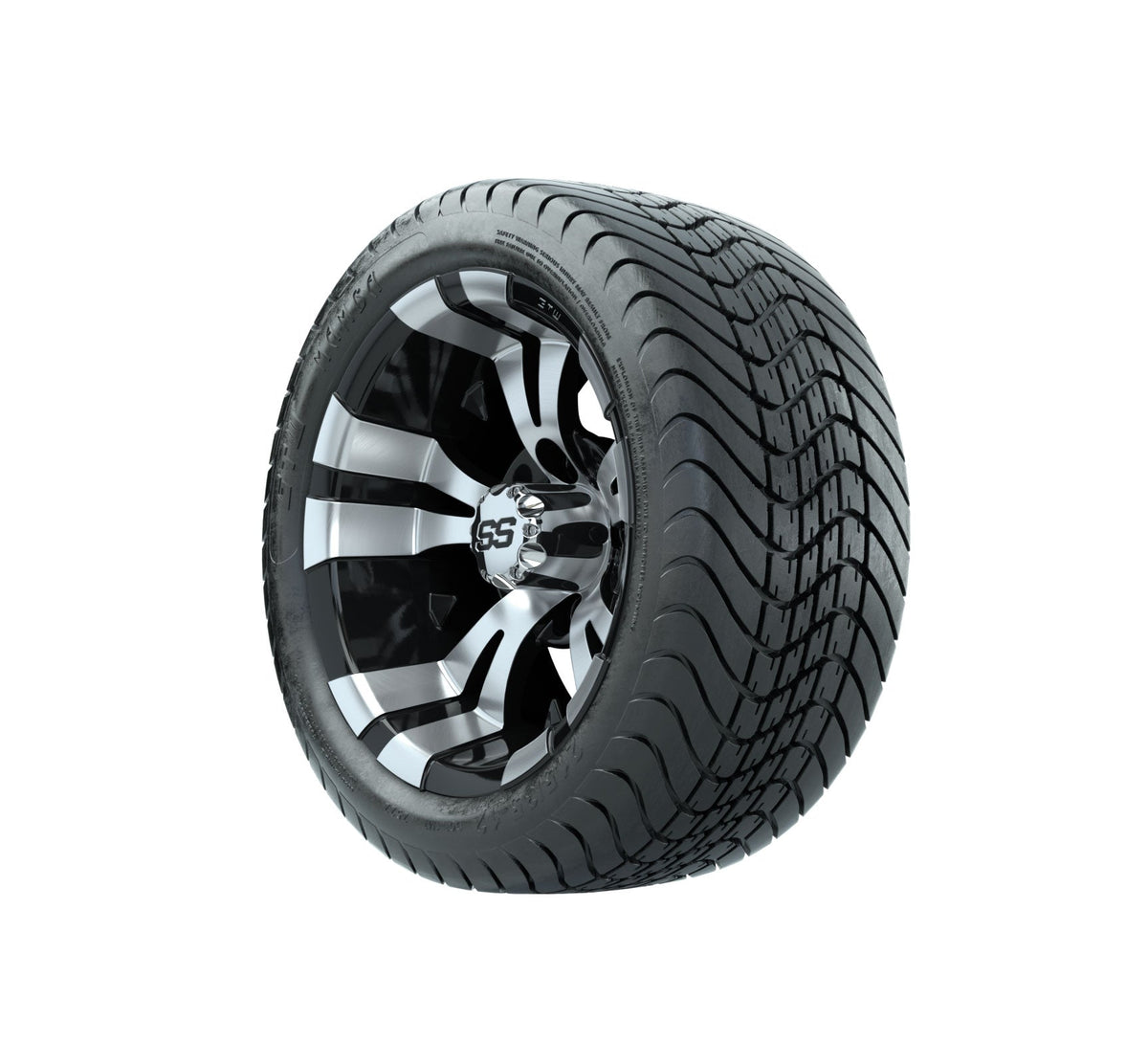 GTW Vampire 12" Black & Machined Wheels with 18" Mamba DOT Street Tires — Set of 4
