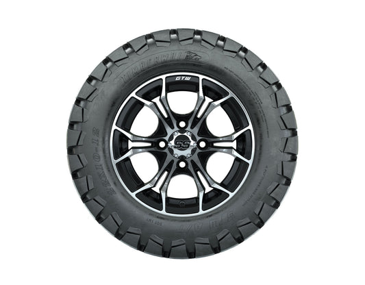 GTW Spyder 12" Black & Machined Wheels with 22" Timberwolf A/T Tires — Set of 4