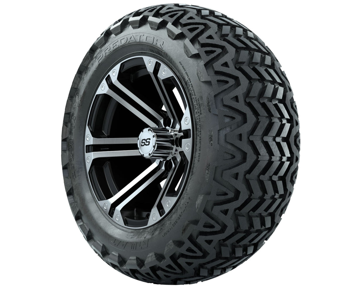 GTW Specter 14" Black & Machined Wheels with 23" Predator A/T Tires — Set of 4