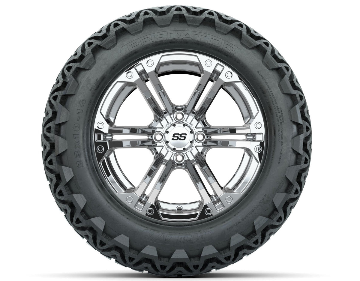GTW Specter 14" Chrome Wheels with 23" Predator A/T Tires — Set of 4
