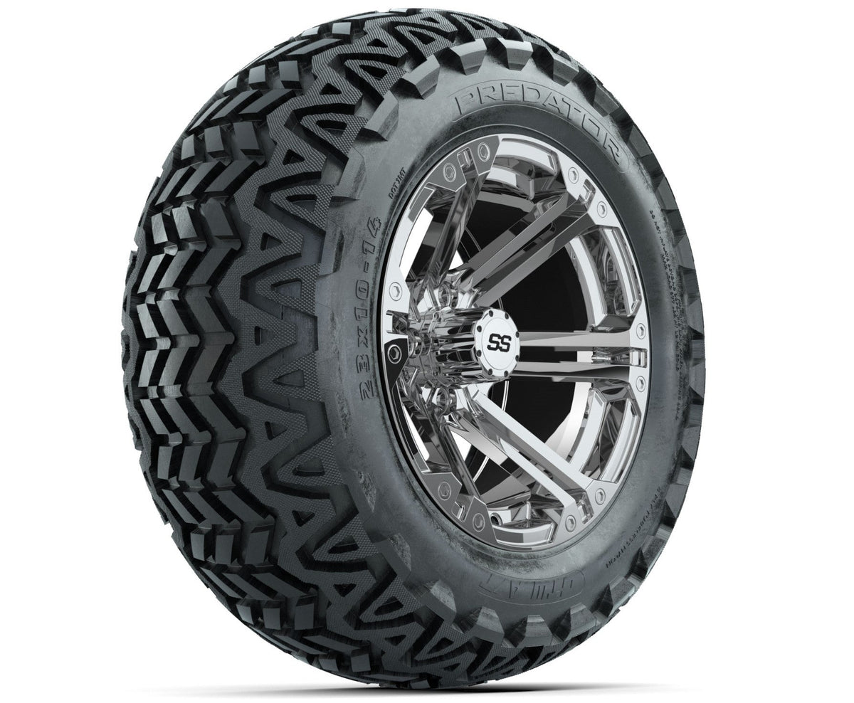 GTW Specter 14" Chrome Wheels with 23" Predator A/T Tires — Set of 4