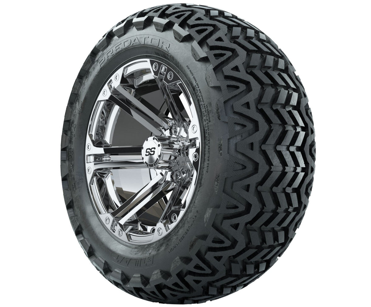 GTW Specter 14" Chrome Wheels with 23" Predator A/T Tires — Set of 4