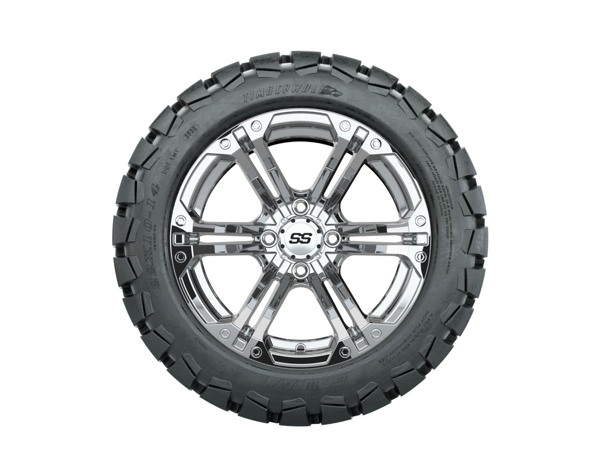 GTW Specter 14" Chrome Wheels with 22" Timberwolf A/T Tires — Set of 4