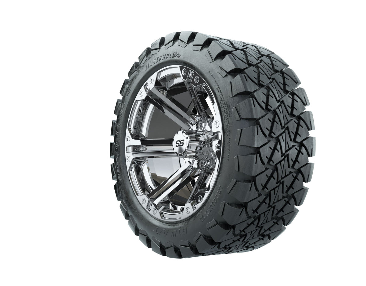 GTW Specter 14" Chrome Wheels with 22" Timberwolf A/T Tires — Set of 4
