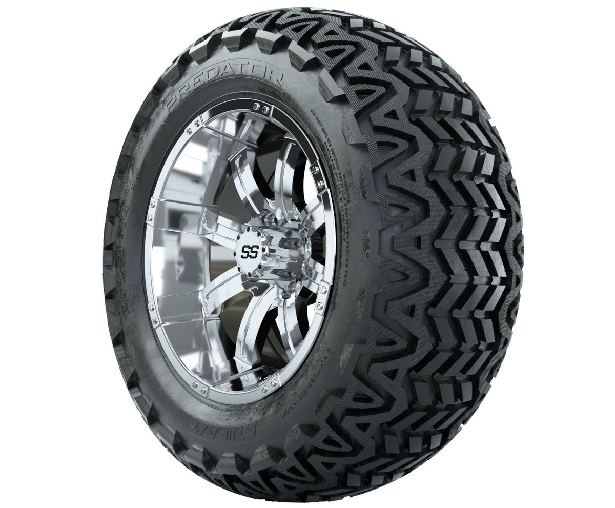 GTW Tempest 14" Chrome Wheels with 23" Predator A/T Tires — Set of 4