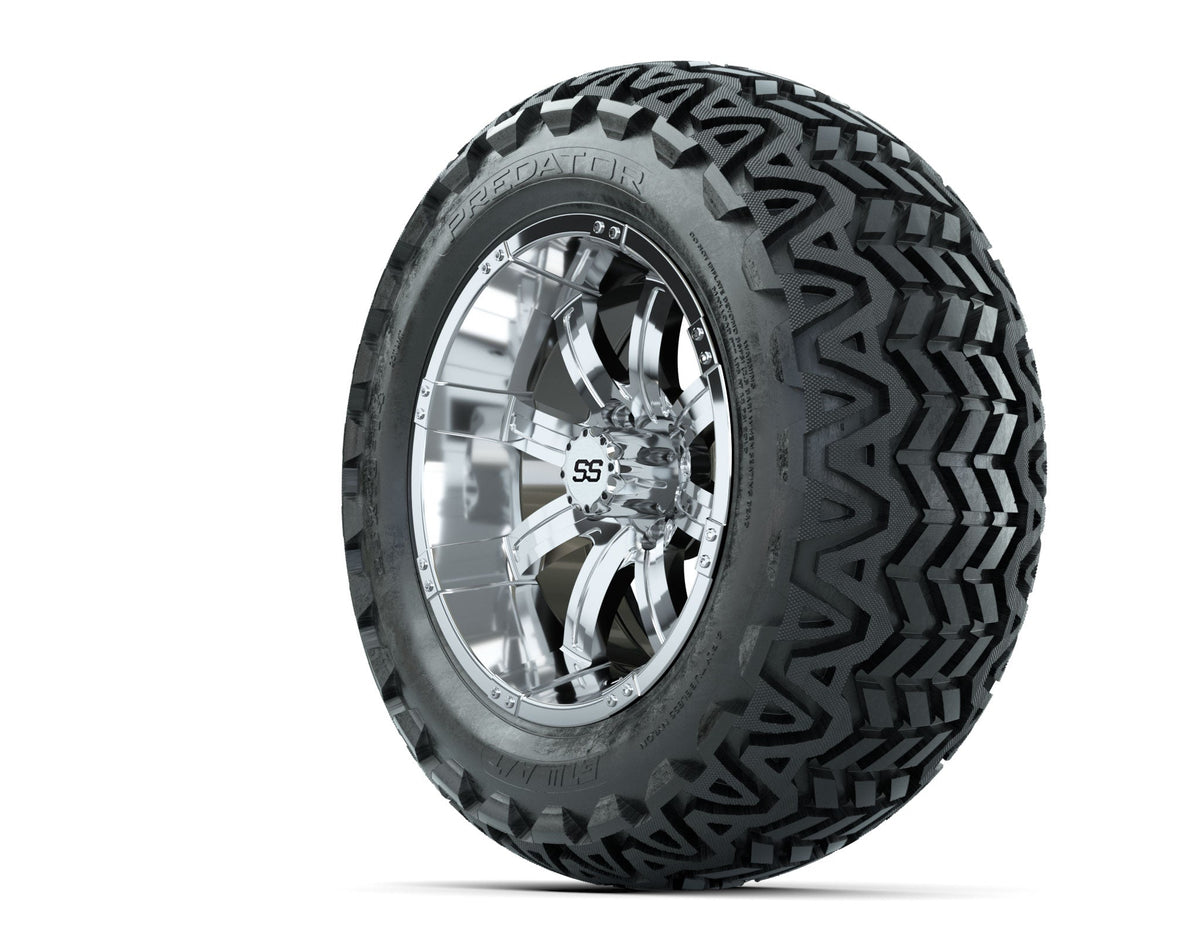 GTW Tempest 14" Chrome Wheels with 23" Predator A/T Tires — Set of 4