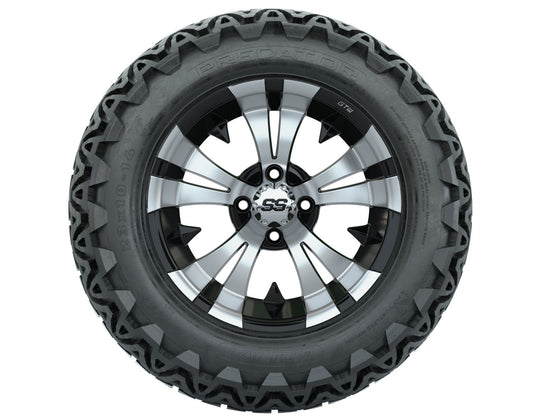 GTW Vampire 14" Black & Machined Wheels with 23" Predator A/T Tires — Set of 4